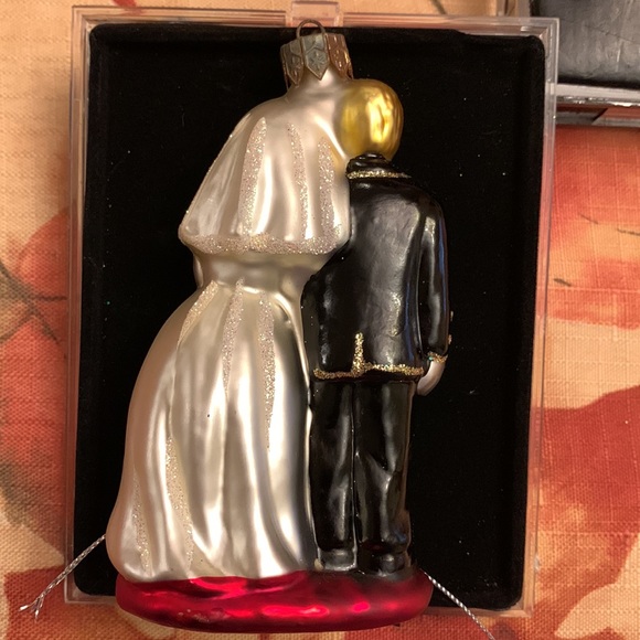 Our First Christmas, handcrafted and painted glass ornament, vintage. EUC - Picture 3 of 14